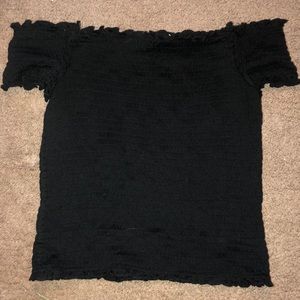 Off the shoulder cropped shirt